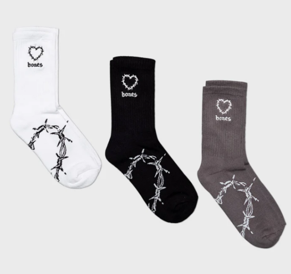 Barbed Heart Socks 3 Pack